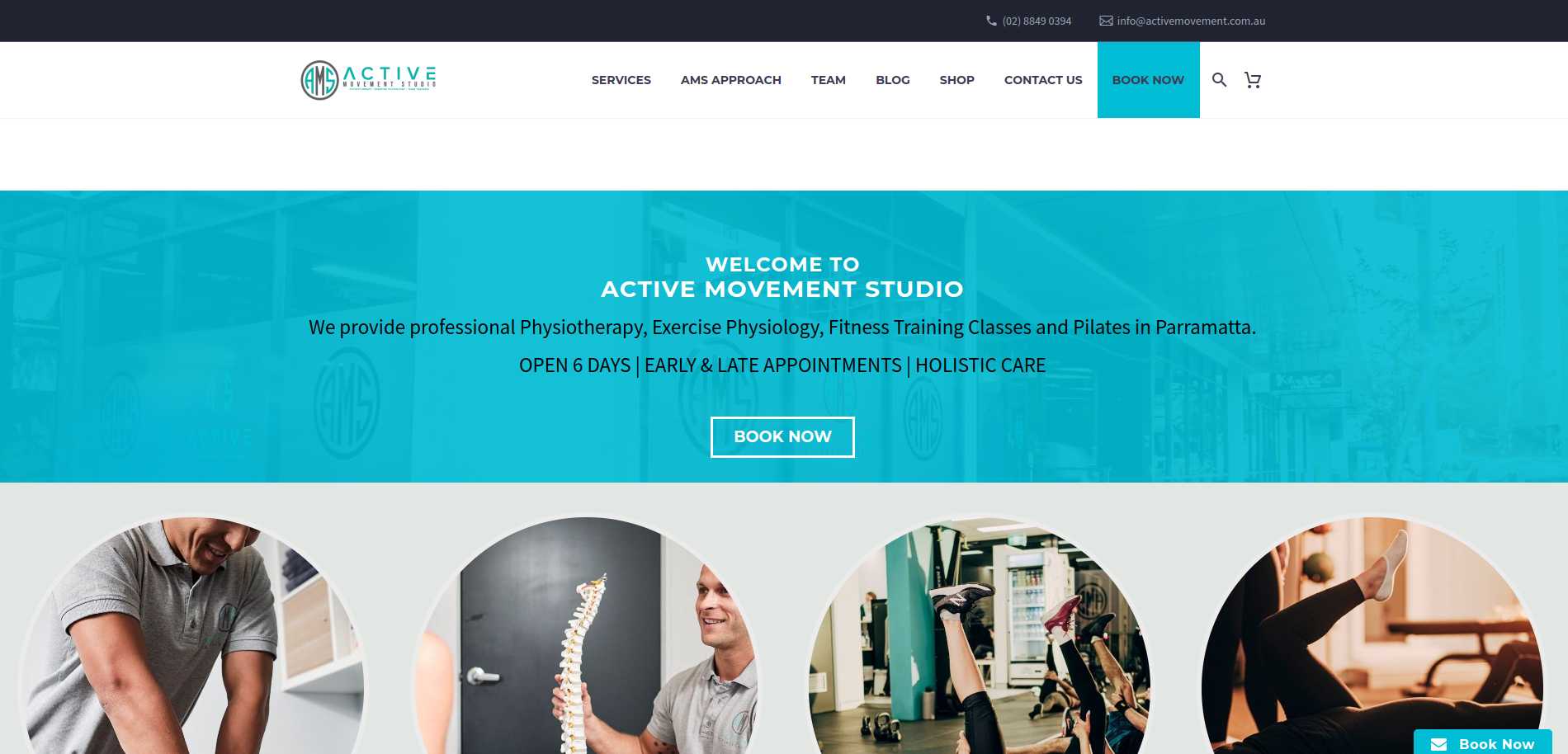 Active Movement Studio website