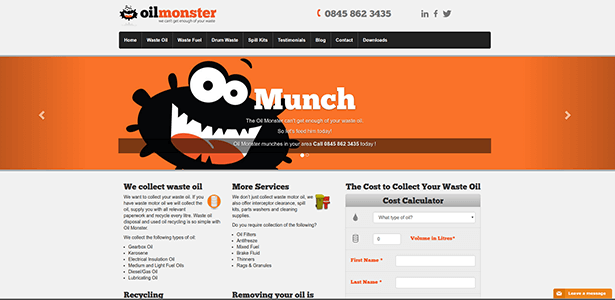 Oil Monster website